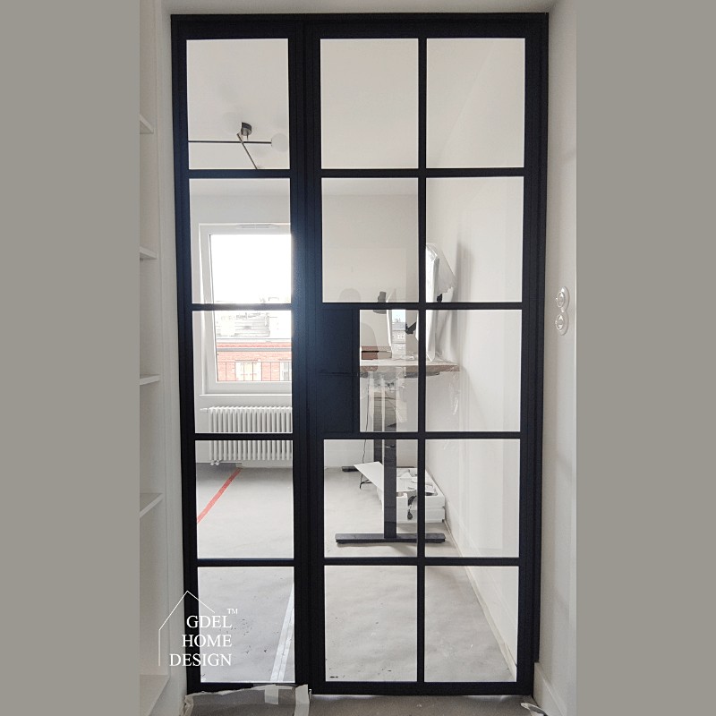 Nowoczesne drzwi loftowe na zawiasach z minimalistycznym designem