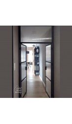 drzwi loftowe ryflowane szklo z naswietlem