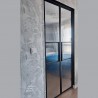 Drzwi loftowe podwójne loftowe z ryflowanym szkłem