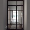 Drzwi loftowe szklane z doświetlem bocznym i naświetlem górnym