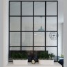 Okno loftowe z czarnymi szprosami