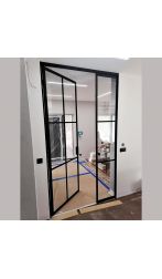 Drzwi loftowe stalowo-szklane na zawiasach 270 cm