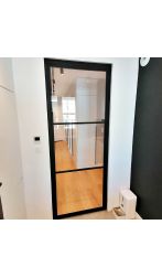 Drzwi loftowe pojedyncze z poziomymi szprosami