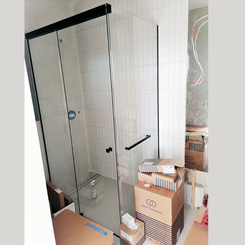 KABINA PRYSZNICOWA NAROŻNA PRZESUWNA Z RELINGIEM