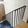 Balustrada czarna metalowa z prostymi tralkami