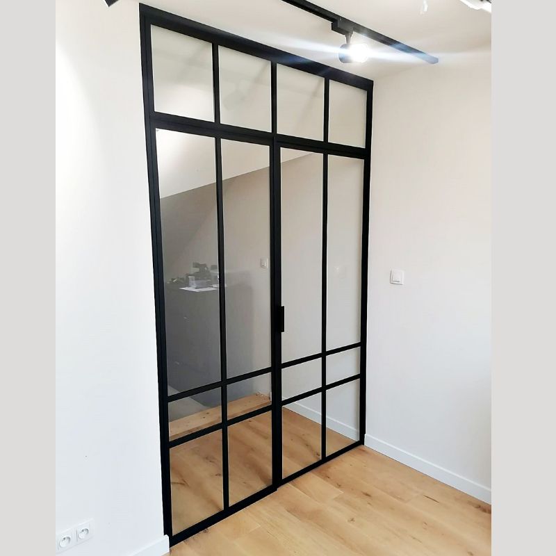 Drzwi loftowe z ścianką i szkłem 44.1