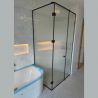 KABINA PRYSZNICOWA NAROŻNA FLUTES, CZARNE RAMKI GDEL