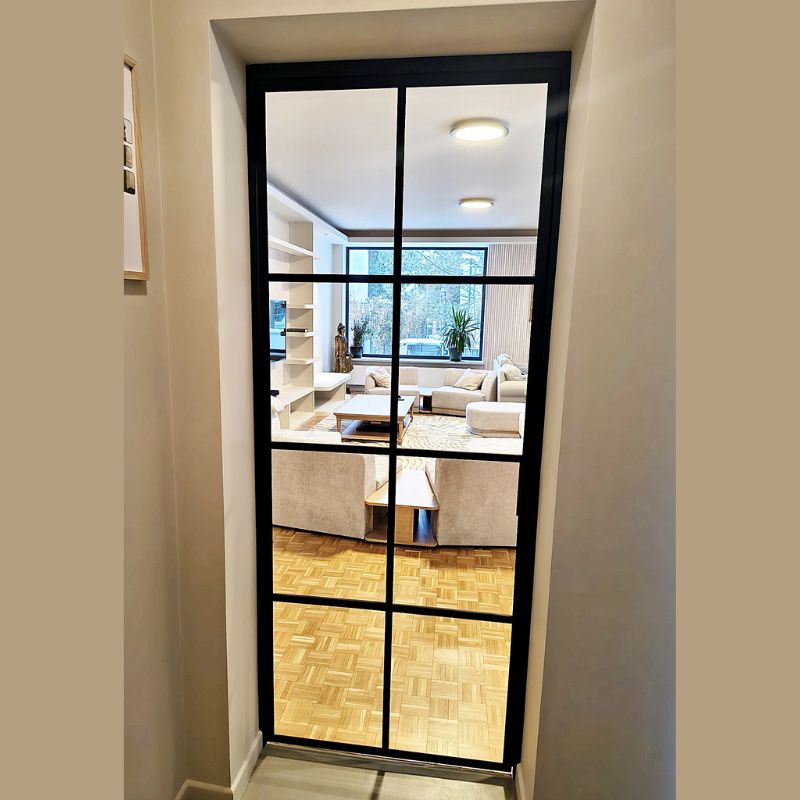 Drzwi pojedyncze stal szkło w stylu industrialnym