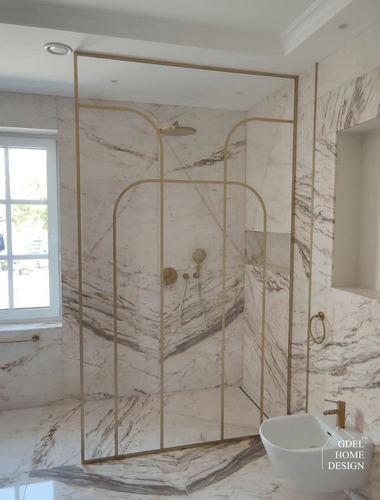 ścianka prysznicowa złota szprosy GDEL