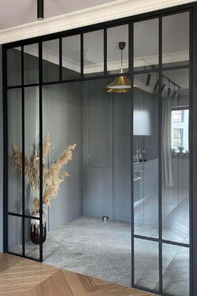 Ścianki loftowe metalowo-szklane Gdel